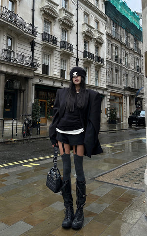 Black High-Waist Utility Shorts