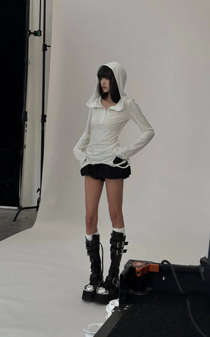 Sculpted Hooded Top