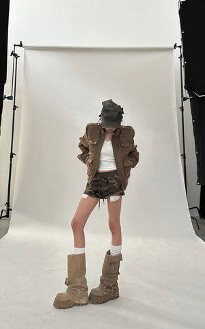 Ribbed Tank Top with Lace and Button Details