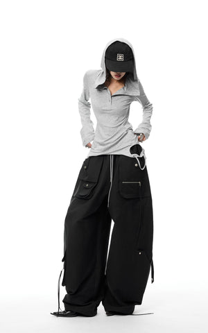 High-Waisted Wide-Leg Cargo Pants