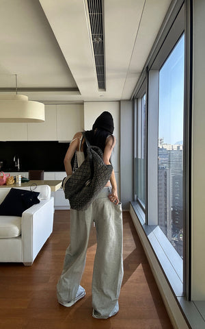 Drawstring Casual Wide-Leg Sweatpants