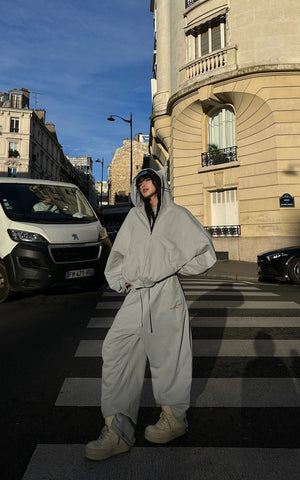 Grey-Blue Hoodie Sweatpants Set