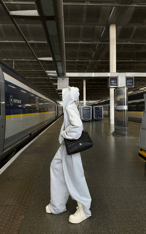 Grey-Blue Hoodie Sweatpants Set