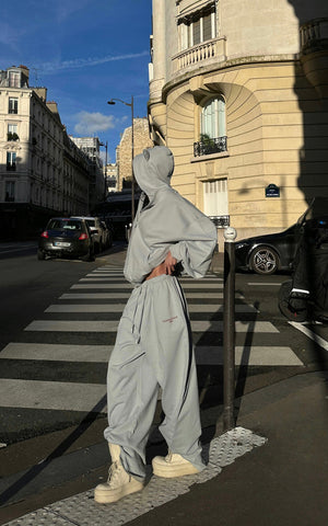 Grey-Blue Hoodie Sweatpants Set