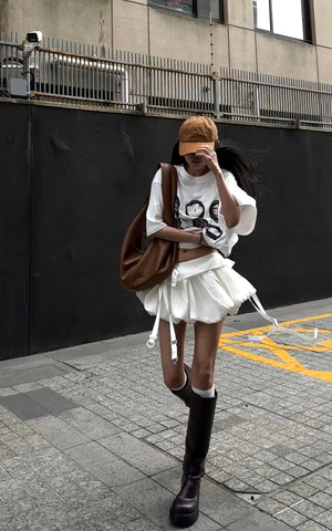 Asymmetric Layered Skirt Set