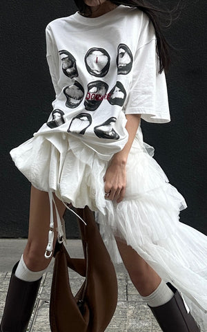Asymmetric Layered Skirt Set