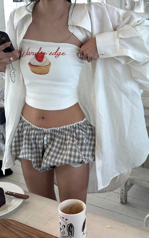 Strawberry Cupcake Graphic Tube Top