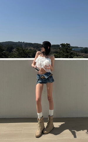 Layered Lace Mesh Cami Top