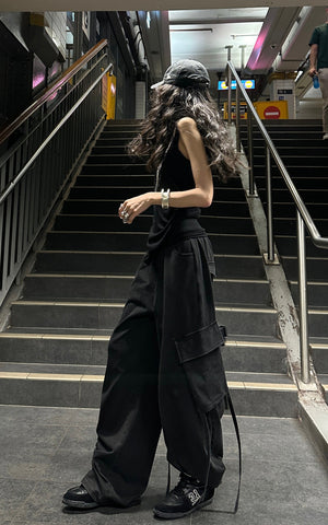 Rupture-Waist Oversized Cargo Pants