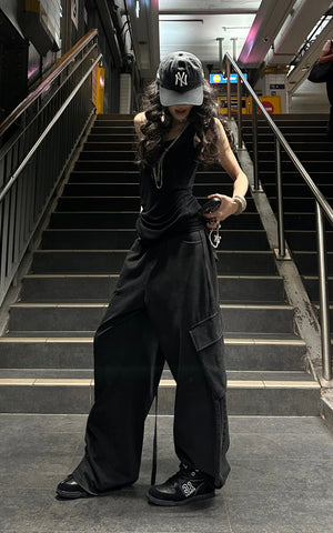 Rupture-Waist Oversized Cargo Pants