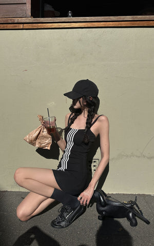 Triple Stripe Minimalist Bodycon Dress