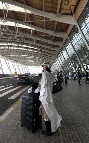 Layered Asymmetric Midi Skirt in Mixed Textures