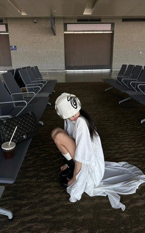 Layered Asymmetric Midi Skirt in Mixed Textures