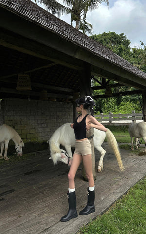 Sculpted Rib Tank Top with Harness Back Detail