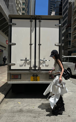 Deconstructed Layered Midi Skirt