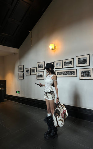 Cutout Layered Tank Top with Asymmetric Hem