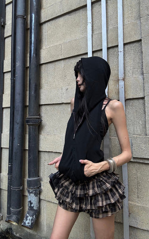 Knit Zip Hooded Vest