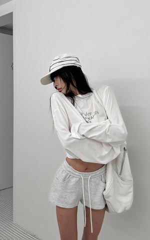 Graphic Print Long Sleeve T-Shirt Minimal Streetwear Style