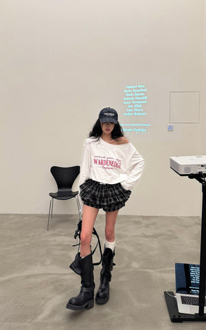 Layered Mini Skirt with Drawstring Detail