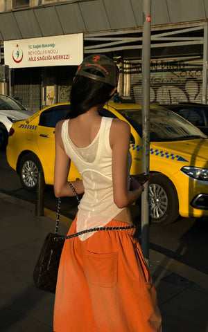Gradient Wide-Leg Pants with Bold Print