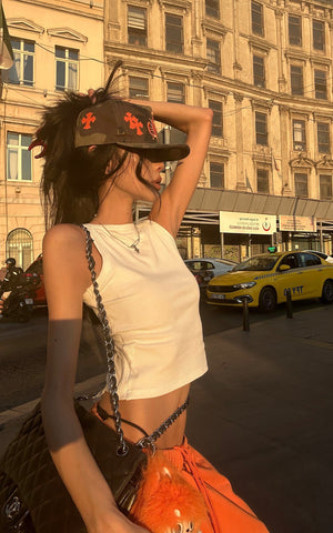 Deconstructed Layered Tank Top with Cutout Back Design