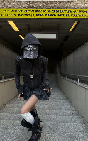 Camo Layered Mini Skirt with Built-in Shorts