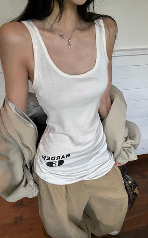 Asymmetric Tank Top with Back Strap