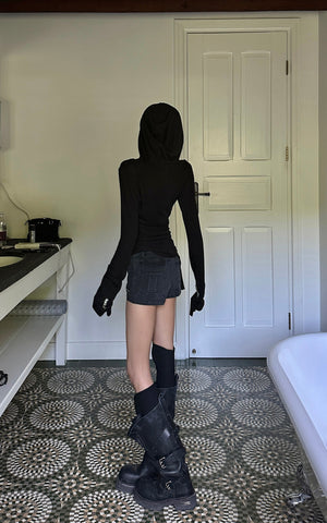 Slim Fit Hooded Long Sleeve Tee