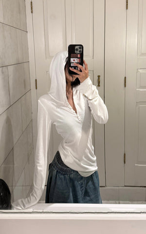 Slim Fit Hooded Long Sleeve Tee
