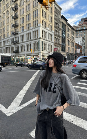 Oversized Knit Sweater with Drop Shoulders
