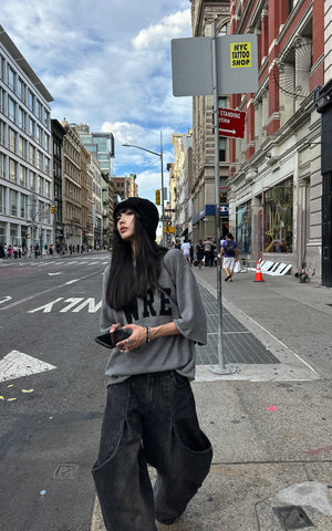 Oversized Knit Sweater with Drop Shoulders