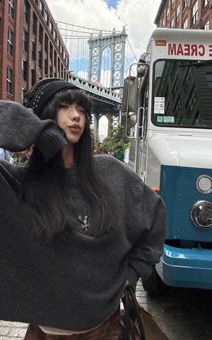 021 Knit Sweater & Graphic Beanie Set