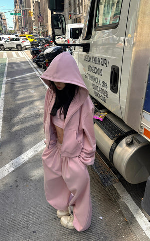 Oversized Hoodie Vest Sweatpants Set