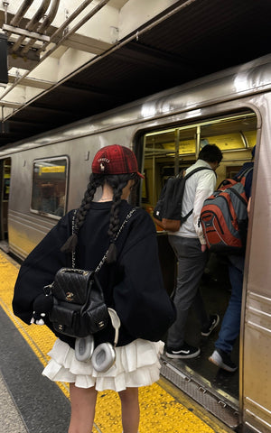 Lace Trim Layered Mini Skirt