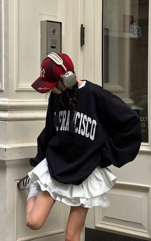 Lace Trim Layered Mini Skirt