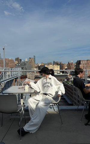 Oversized Polo Sweatshirt with Bold Graphic Print and Streetwear Edge