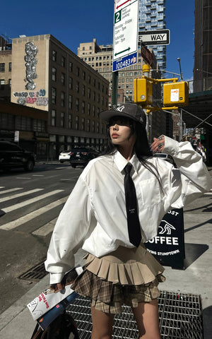 Oversized White Shirt with Embroidery Detail