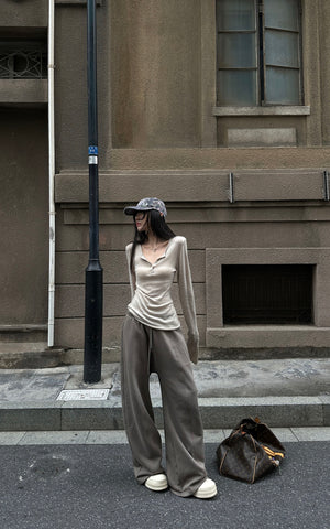 Fleece Lined Relaxed Fit Straight Sweatpants