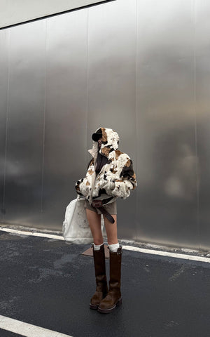 Wool-like Structured High Waist Shorts