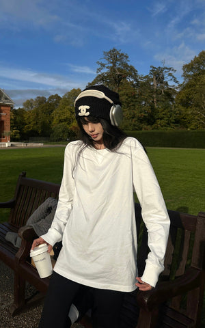 Oversized Cotton Long Sleeve T-Shirt