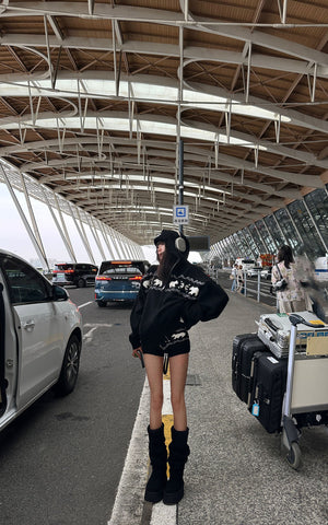 Polar Knit Hoodie & Shorts Set