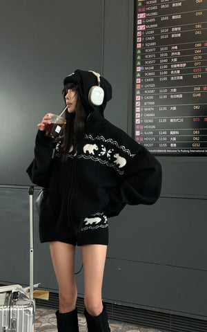 Polar Knit Hoodie & Shorts Set