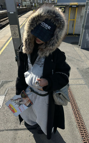 Faux-Fur Hood Cropped Hoodie