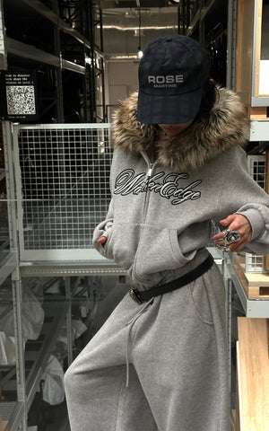 Faux-Fur Hood Cropped Hoodie