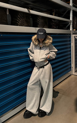 Faux-Fur Hood Cropped Hoodie