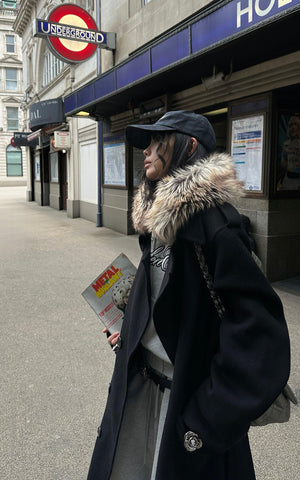 Faux-Fur Hood Cropped Hoodie