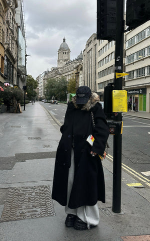 Double Breasted Wool Coat with Belt