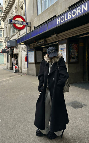 Double Breasted Wool Coat with Belt