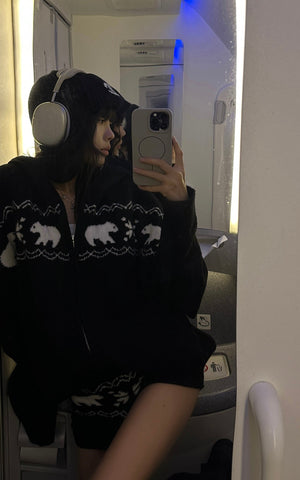 Polar Knit Hoodie & Shorts Set