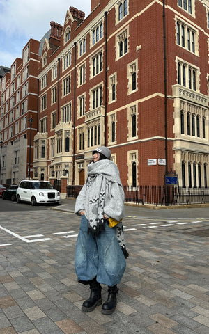Polar Jacquard Knit Sweater & Scarf Set